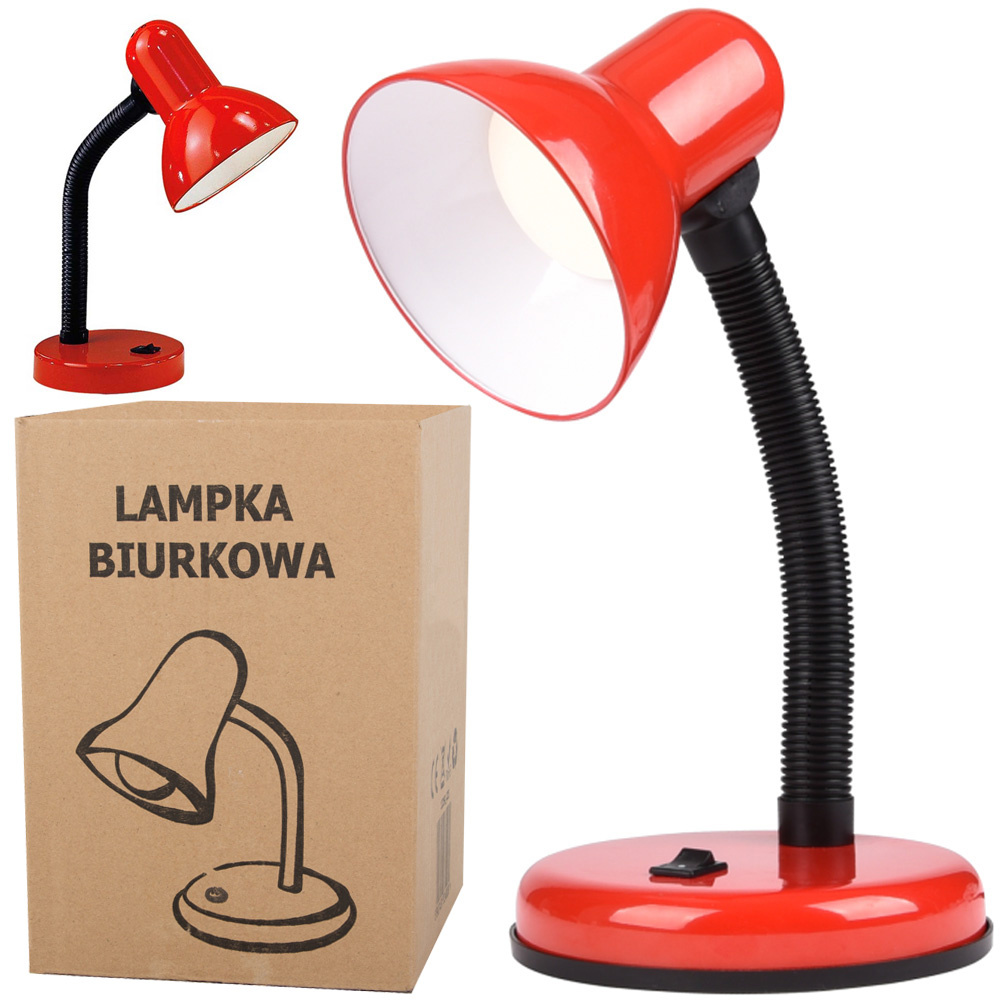 Reguliuojama raudona stalinė lempa su e27 lizdu