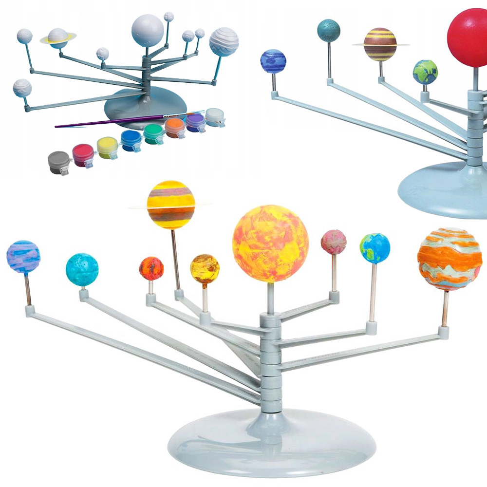 Edukacinis planetų modelis su dažais 3d
