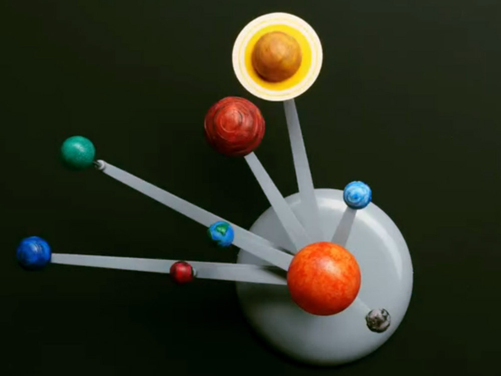 Edukacinis planetų modelis su dažais 3d