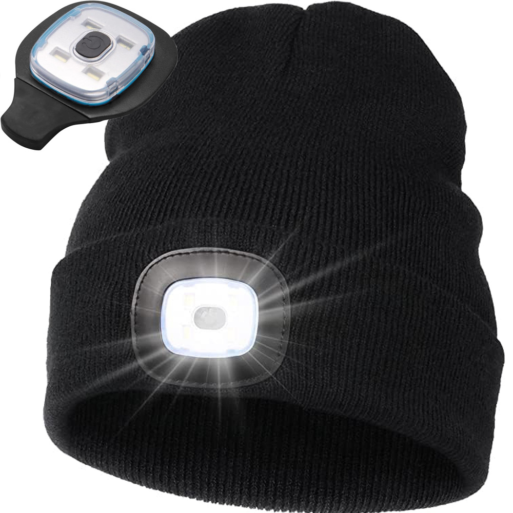 Žieminė kepurė su led lempute, usb įkrovimas, 3 apšvietimo režimai