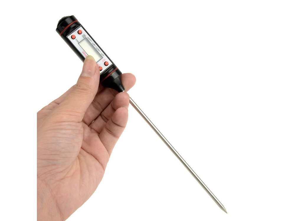 Virtuvinis termometras su lcd ekranu ir nerūdijančio plieno sonda