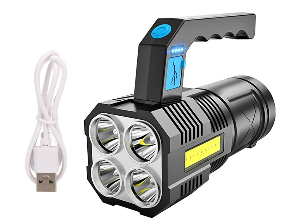 Prožektorius su led šviesos šaltiniu ir cob šoniniu apšvietimu