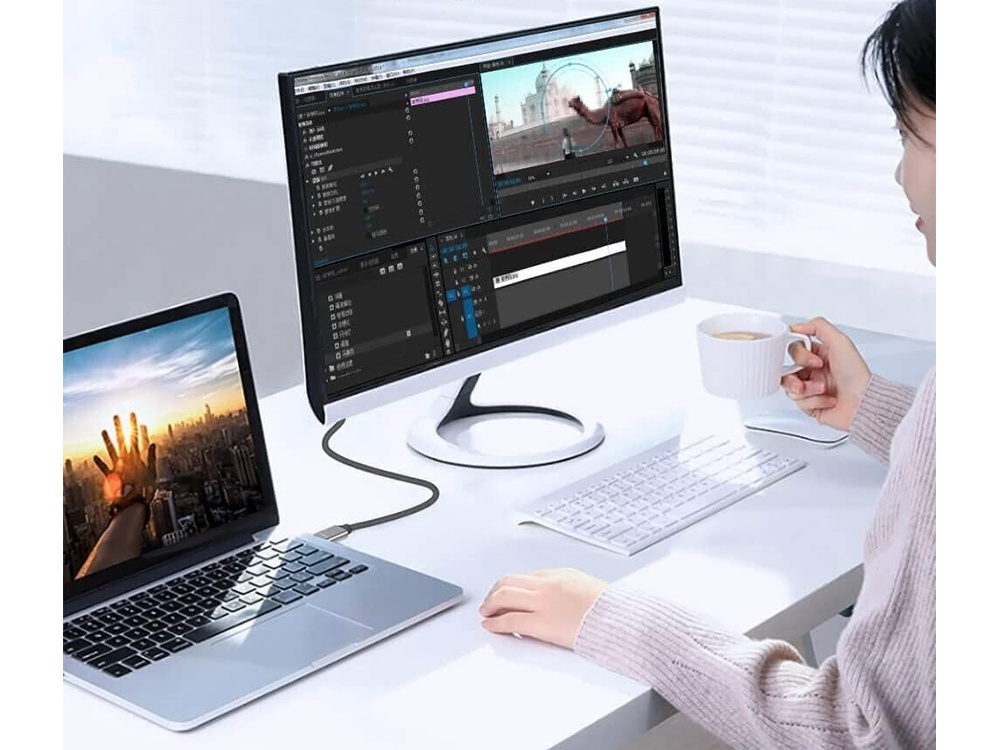 Displayport usb-c kabelis 1.4, 1,8 m, 8k, 4k, 2k