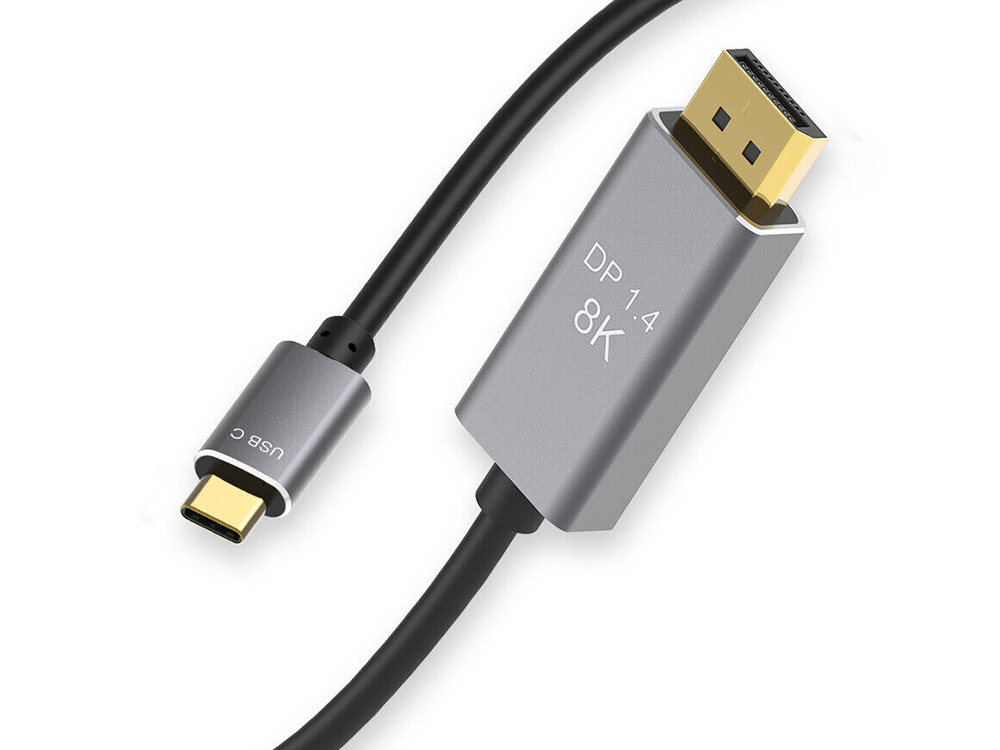 Displayport usb-c kabelis 1.4, 1,8 m, 8k, 4k, 2k