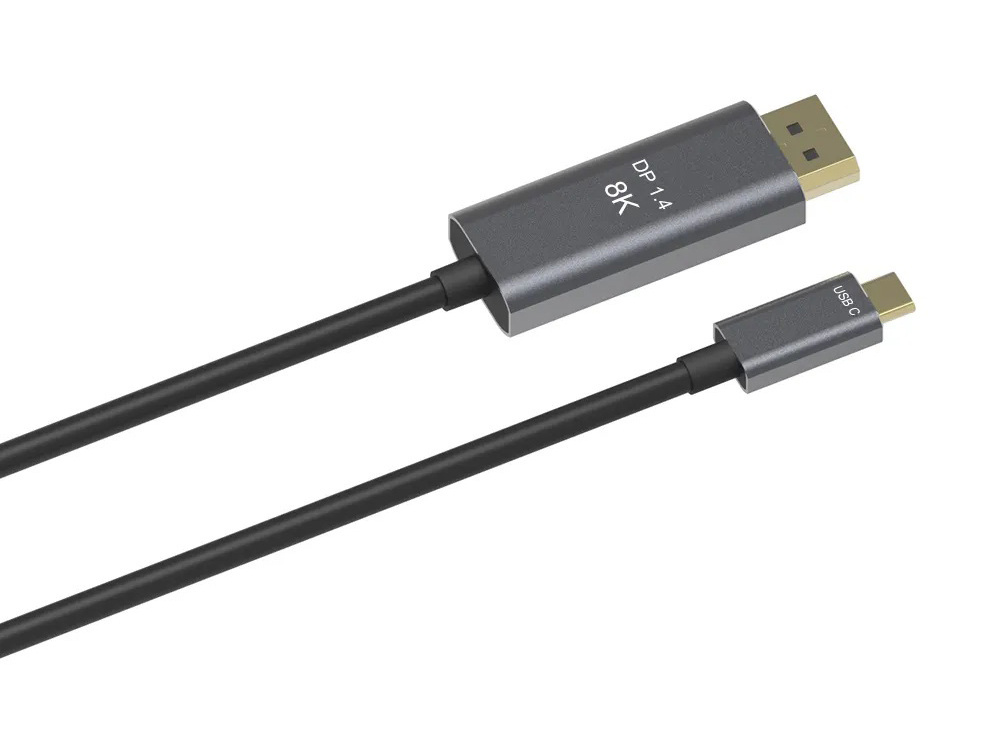 Displayport usb-c kabelis 1.4, 1,8 m, 8k, 4k, 2k
