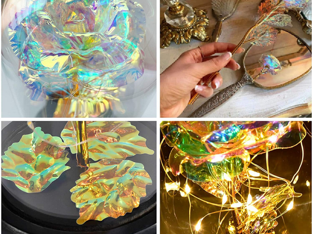 Amžina rožė stikle su led apšvietimu