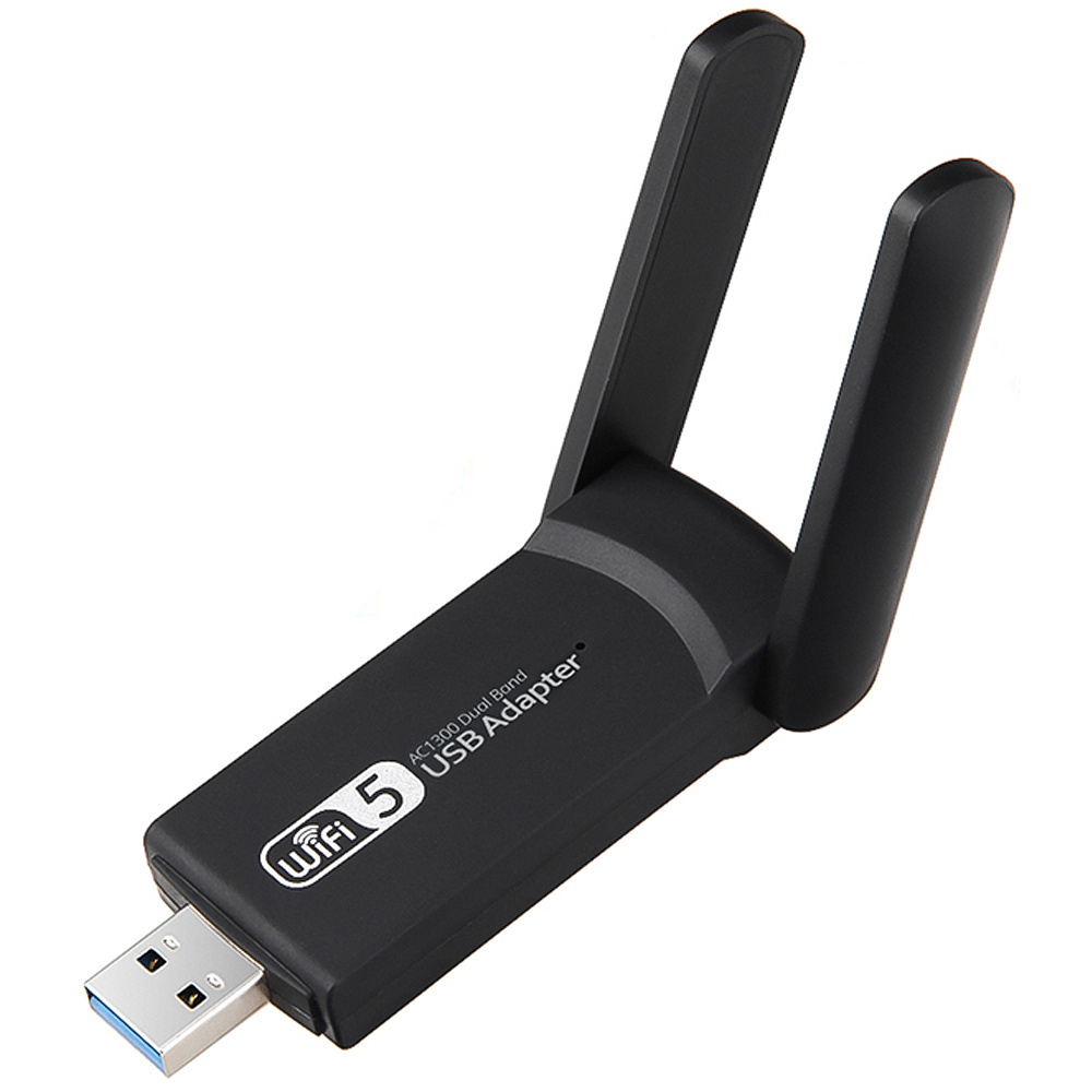 Wi-fi adapteris usb 1300 mbps su dviguba antena