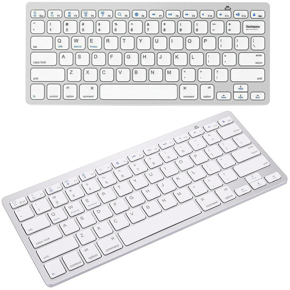 Belaidė bluetooth klaviatūra 78 klavišai, 12x28,5 cm, balta