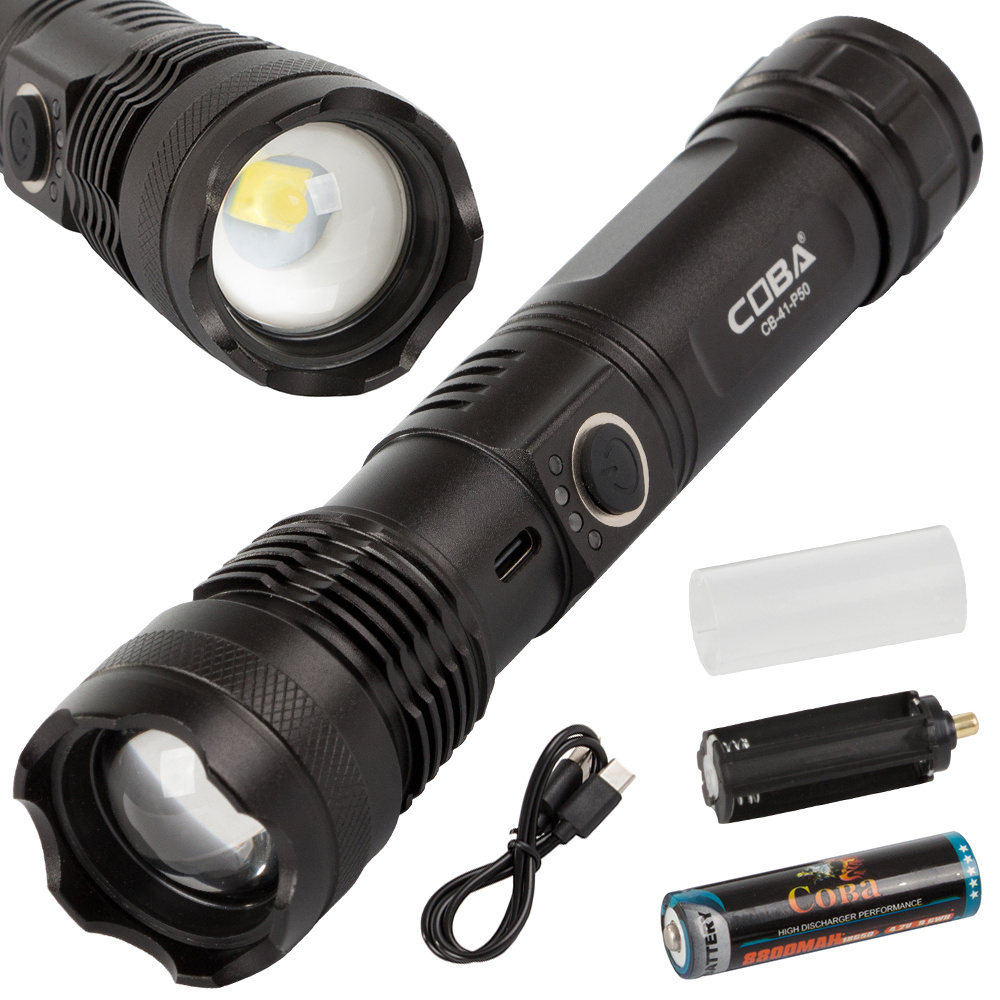 Taktinis žibintuvėlis cb-41 cree xhp50 su usb-c įkrovimu