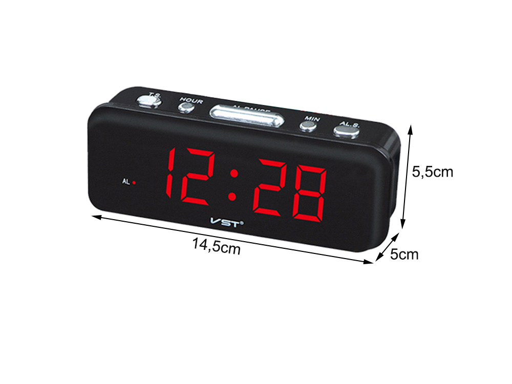 Elektroninis žadintuvas su led ekranu 14,5x5,5 cm