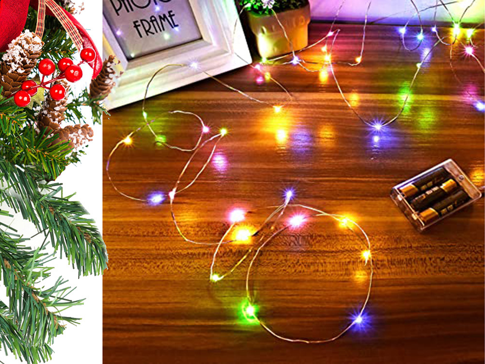 Led lemputės ant vielutės 100 led, 10 m, daugiaspalvės 3
