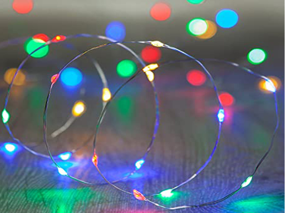 Led lemputės ant vielutės 100 led, 10 m, daugiaspalvės