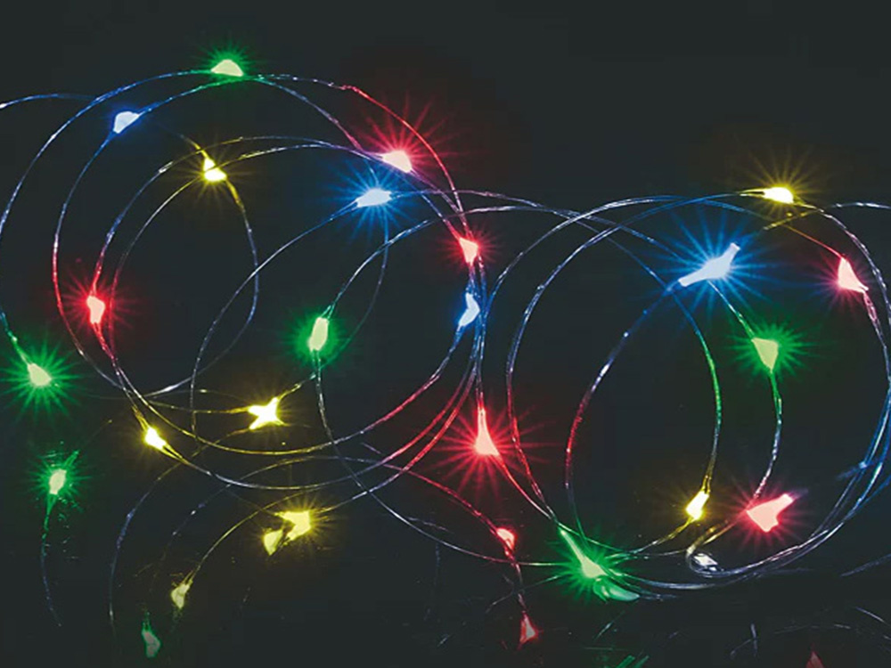 Led lemputės ant vielutės 100 led, 10 m, daugiaspalvės