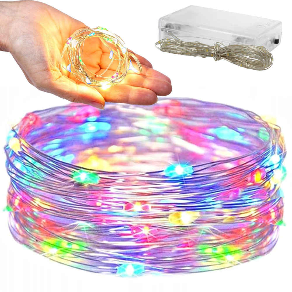 Led lemputės ant vielutės 100 led, 10 m, daugiaspalvės