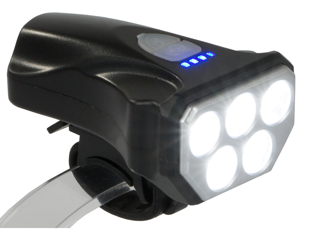 Dviračio priekinis žibintas su 5 led diodomis ir usb įkrovimu