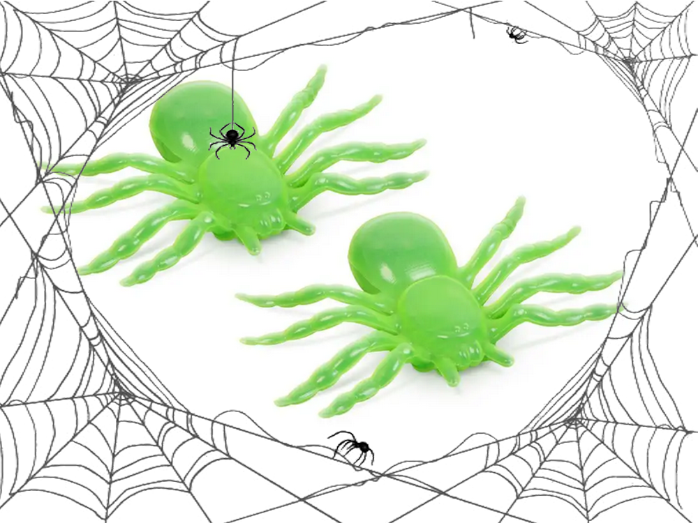 Fluorescenciniai helovino vorai, 11 cm, 2 vnt.