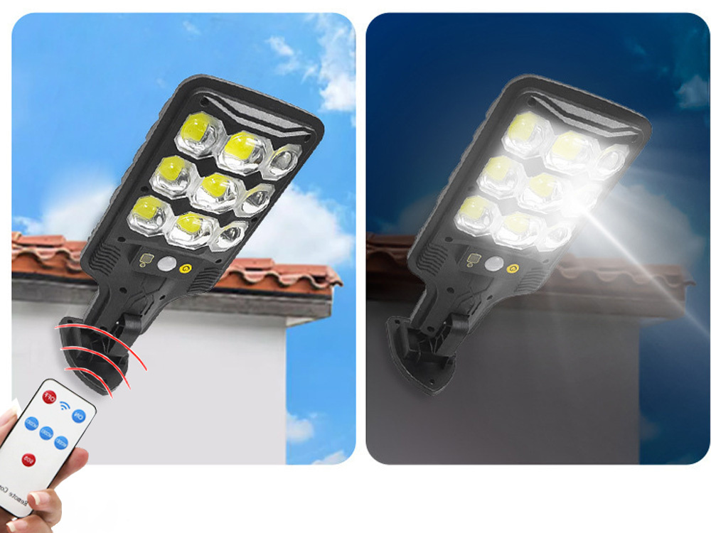 Lauko saulės šviestuvas su judesio ir šviesos jutikliais hs-8037-b