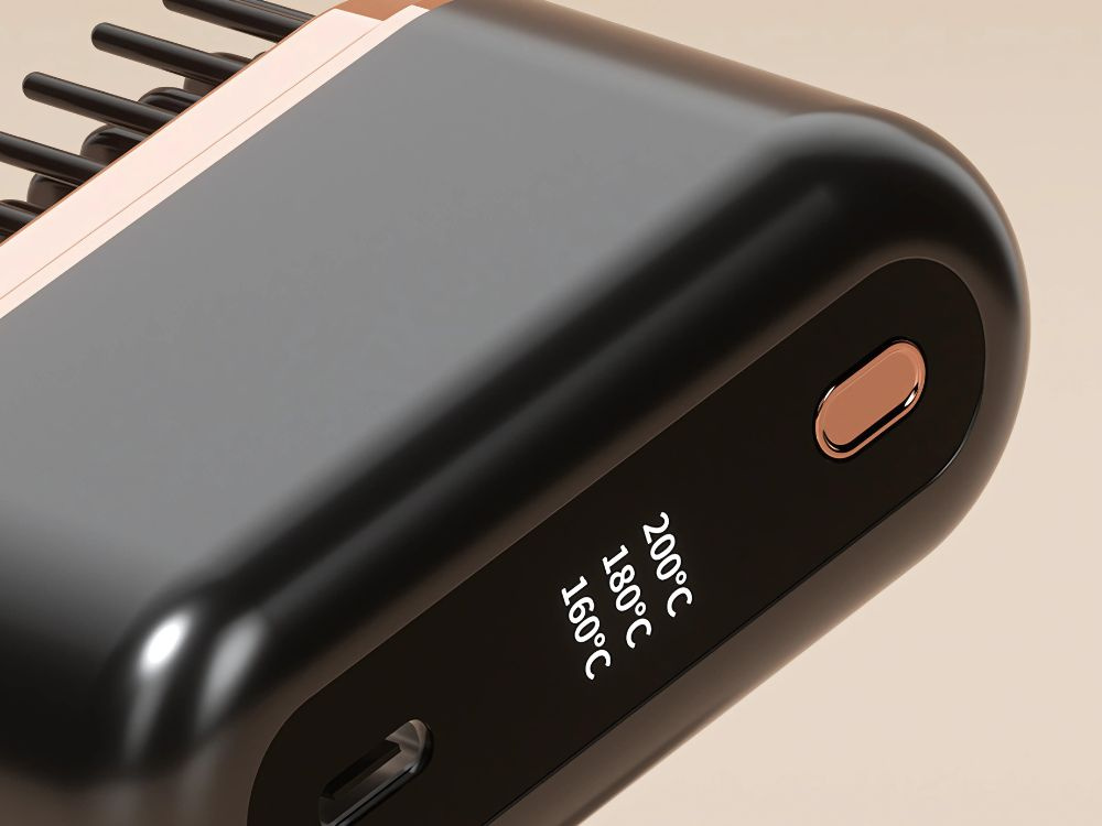 Plaukų tiesinimo šepetys su usb, 160°c - 200°c