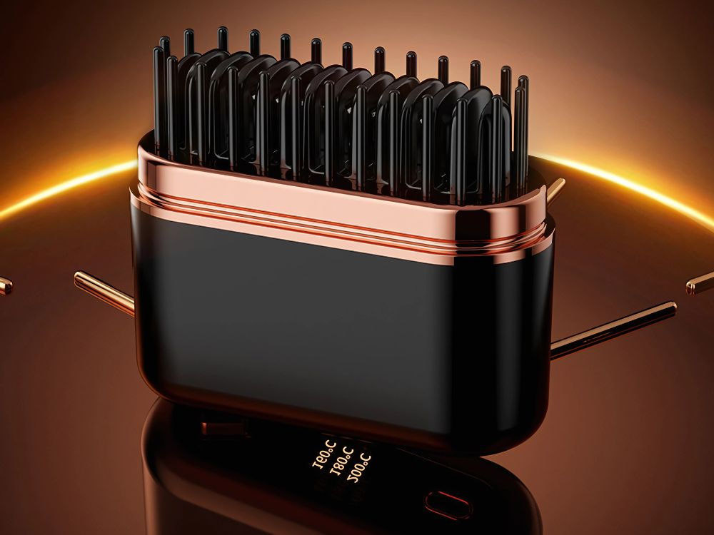 Plaukų tiesinimo šepetys su usb, 160°c - 200°c