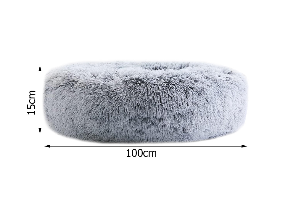 Plušinis gyvūnų guolis 100 cm šviesiai pilkas