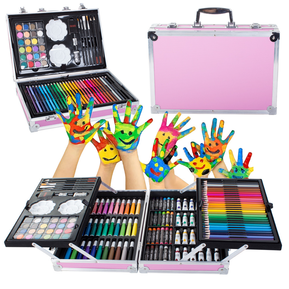 Dailės rinkinys su 145 dalimis lagamine