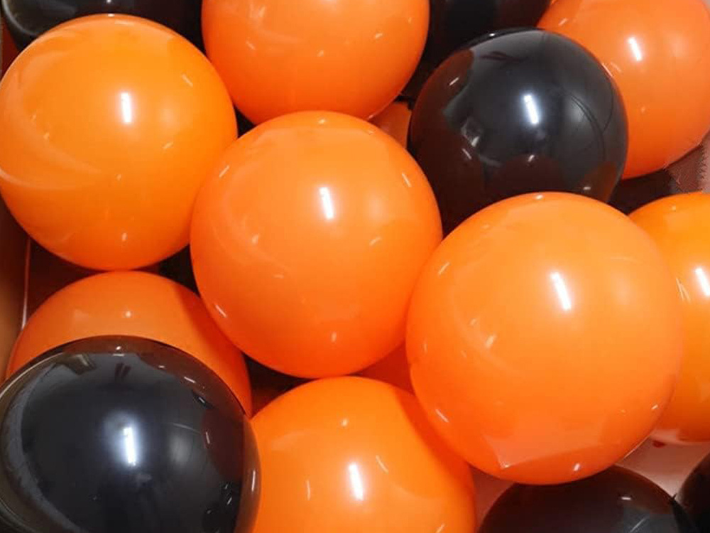 Helovyno balionų rinkinys, 20 vnt., juoda ir oranžinė
