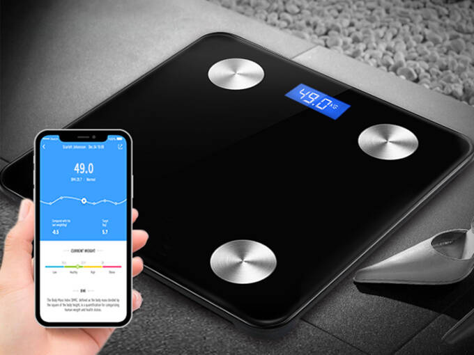 Išmaniosios analitinės svarstyklės su bluetooth funkcija, 28x28 cm