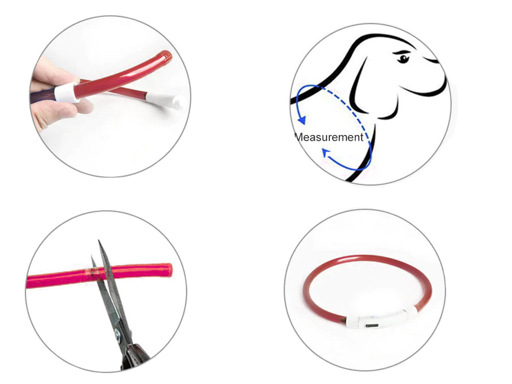 Led apykaklė šunims ir katėms, reguliuojama 47 cm