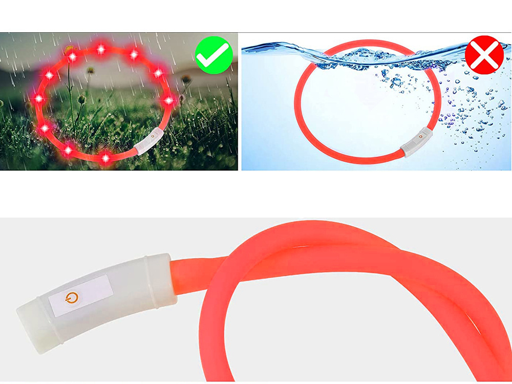 Led apykaklė šunims ir katėms, reguliuojama 47 cm