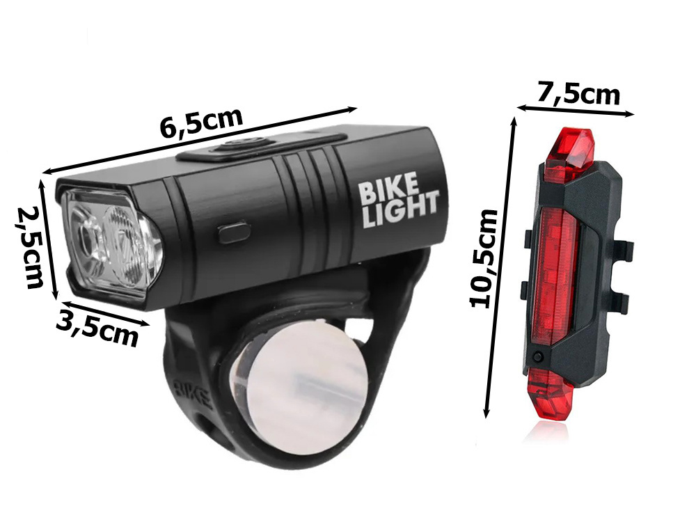Dviračio žibintai su led t6 priekiui ir galui, usb įkrovimas