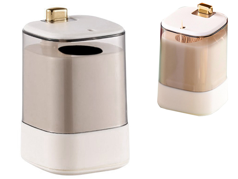 Dėžutė dantų krapštukams, automatinis dozatorius, baltas