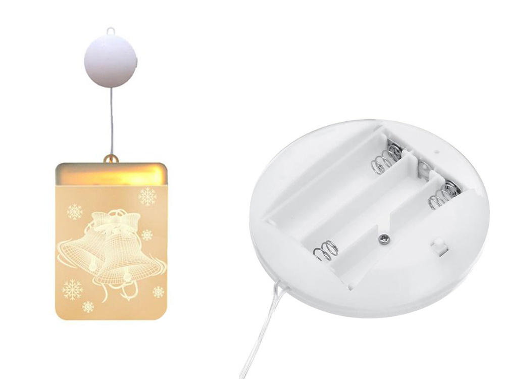 Led vitražas langui su varpeliais, 42 cm