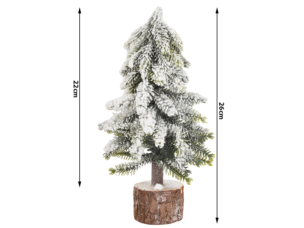 Dirbtinė kalėdų eglutė su sniegu, 26 cm