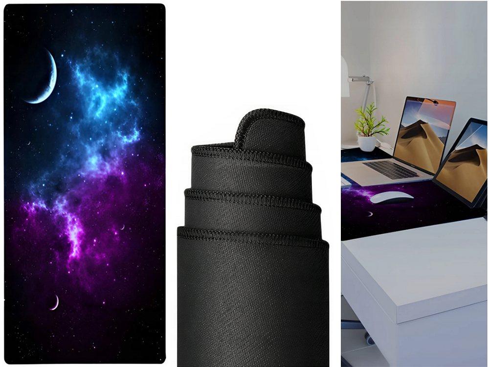 Žaidimų pelės kilimėlis xxl 80x30 cm su kosmoso grafika