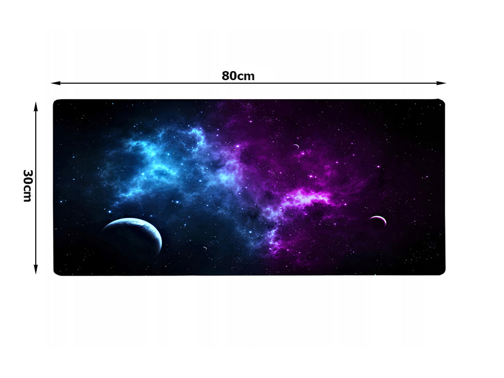 Žaidimų pelės kilimėlis xxl 80x30 cm su kosmoso grafika