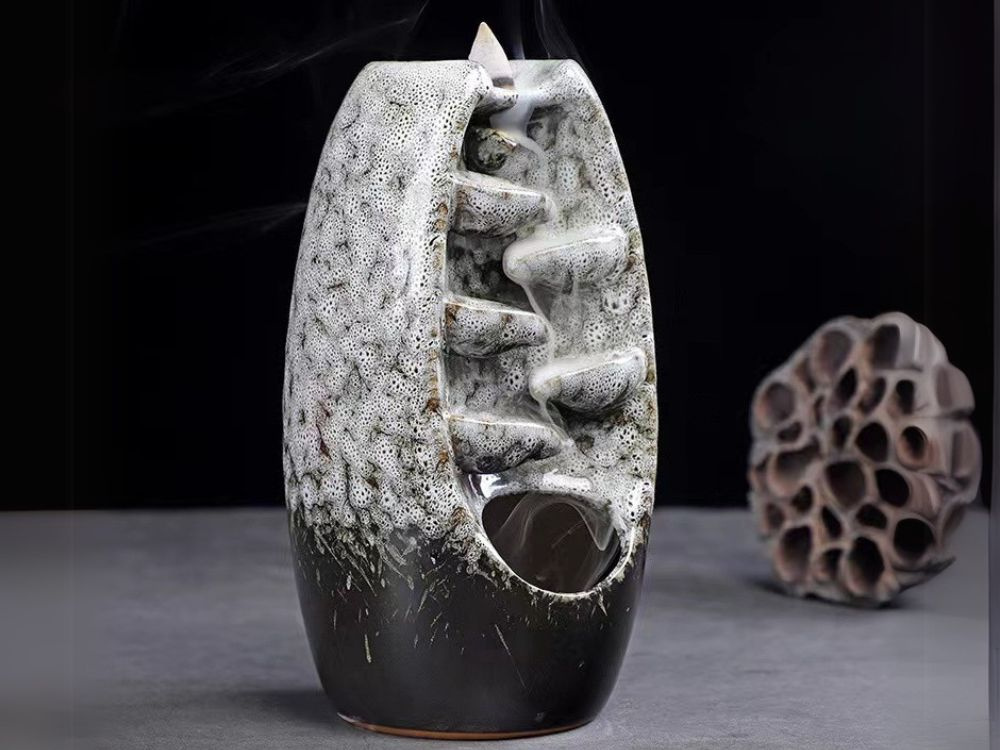 Keraminis kvapų difuzorius su 10 dagčių, 20x9 cm, pilkas 1