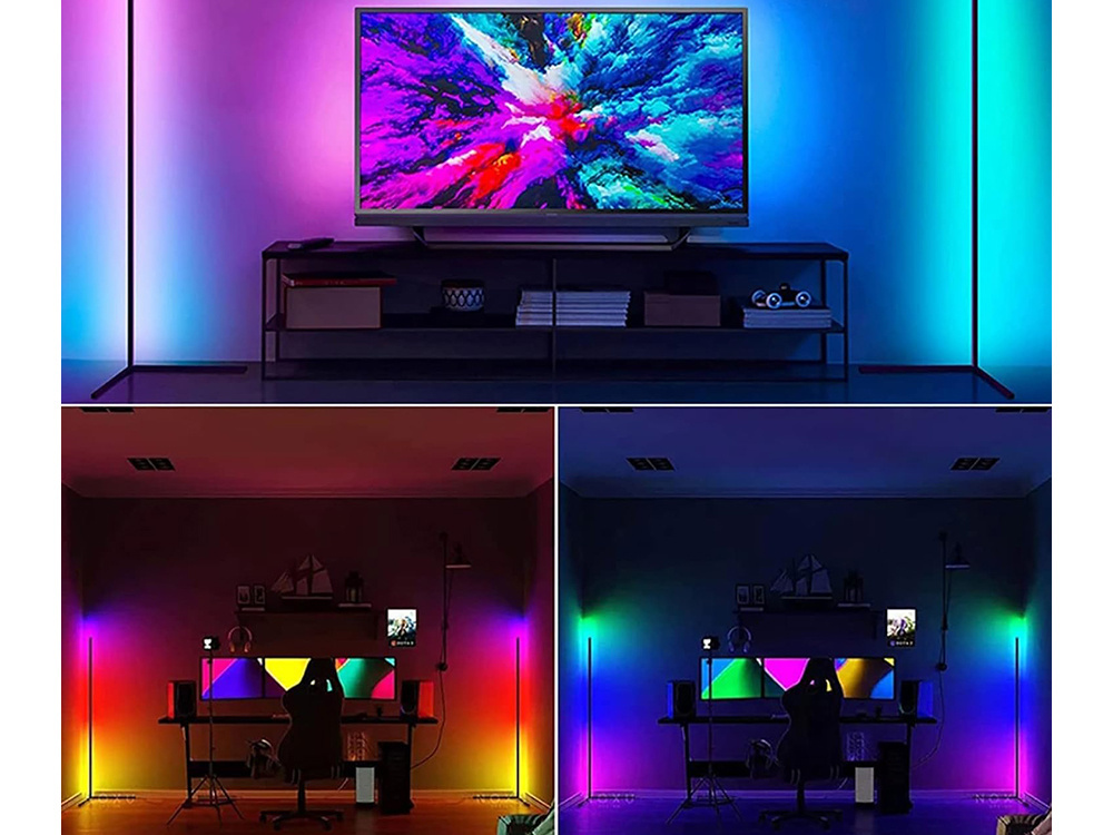 Kampinė rgb led lempa su valdymo programėle 1 m