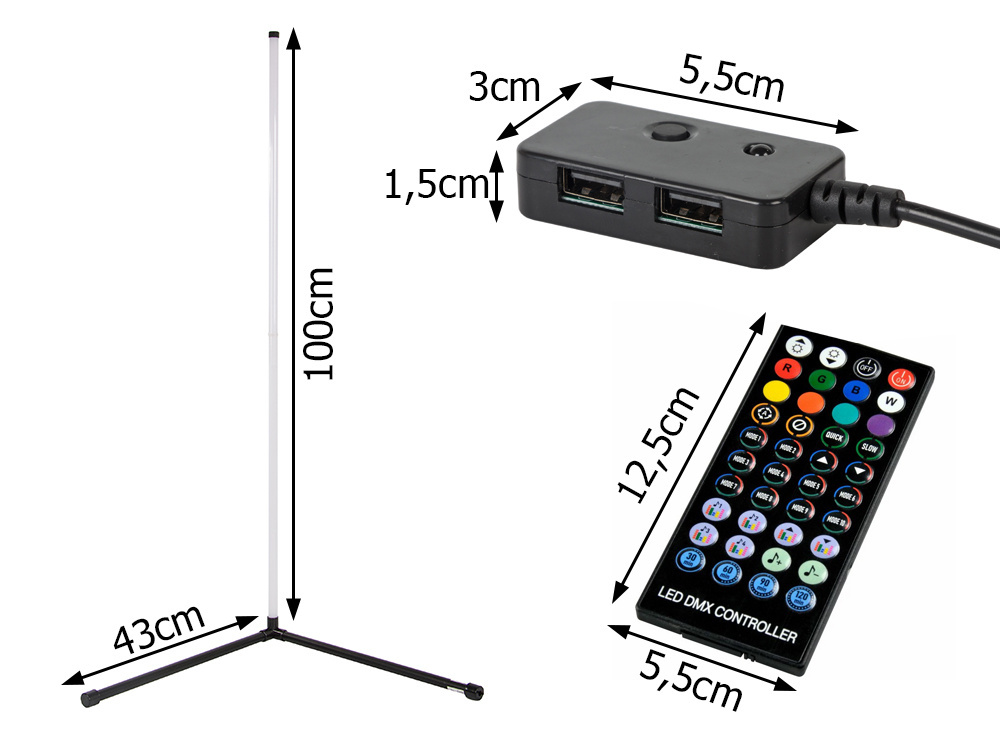 Kampinė rgb led lempa su valdymo programėle 1 m