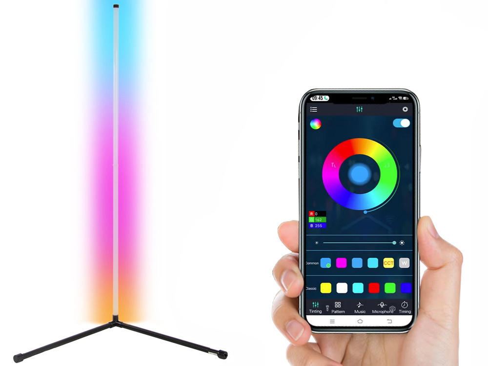 Kampinė rgb led lempa su valdymo programėle 1 m