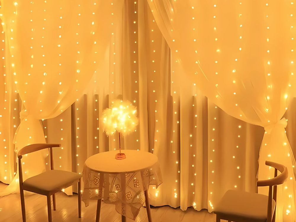 Šventinė girlianda 300 led lemputės, 3 m, šilta balta