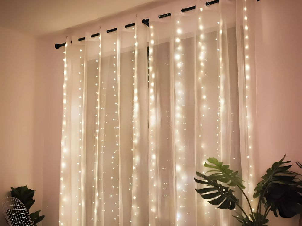 Šventinė girlianda 300 led lemputės, 3 m, šilta balta