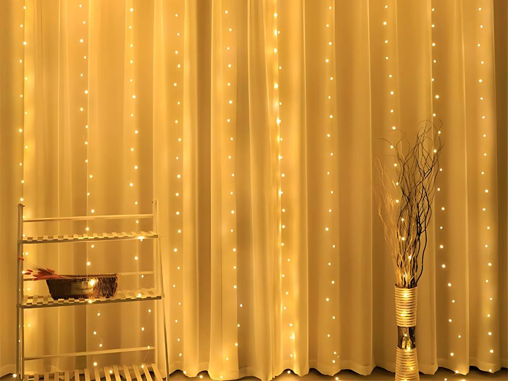Šventinė girlianda 300 led lemputės, 3 m, šilta balta
