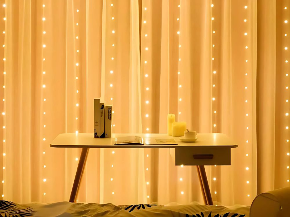 Šventinė girlianda 300 led lemputės, 3 m, šilta balta