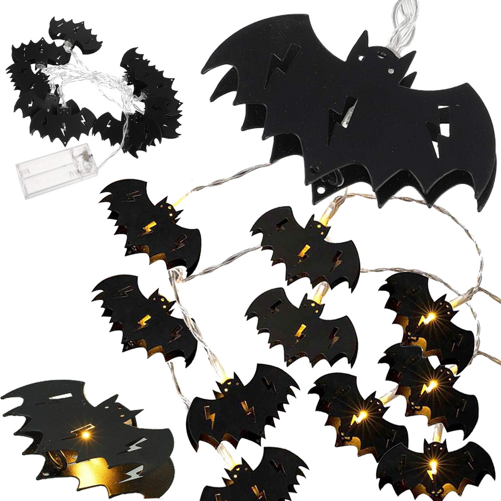 Dekoratyvinė girlianda 10 led šikšnosparnių, 195 cm