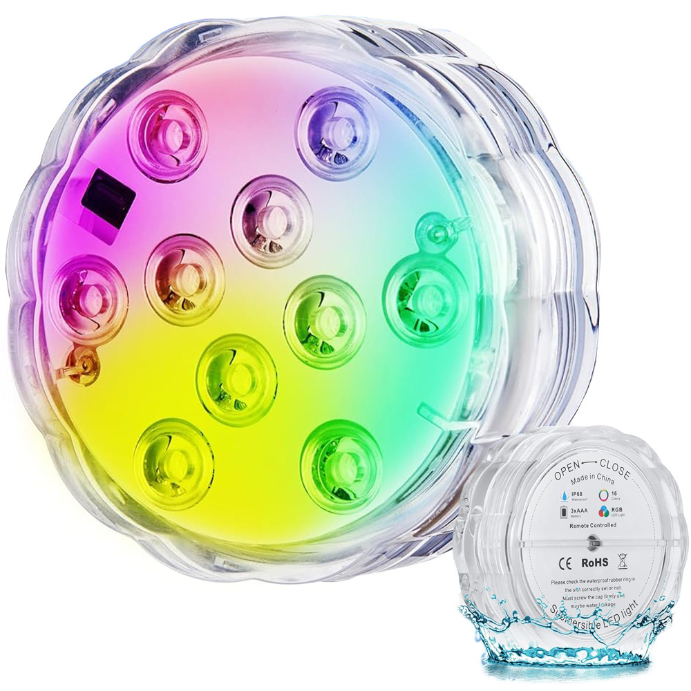 Povandeninis šviestuvas baseinui su 10 led, rgb, ip68