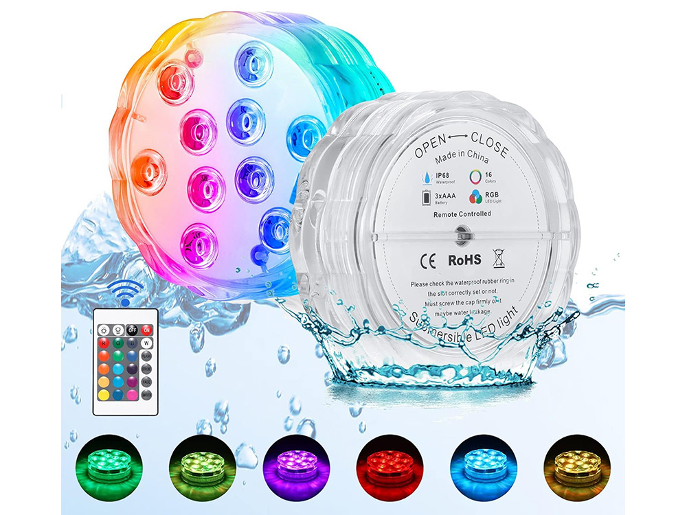 Povandeninis šviestuvas baseinui su 10 led, rgb, ip68 2