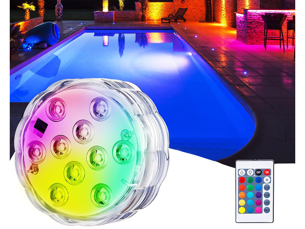 Povandeninis šviestuvas baseinui su 10 led, rgb, ip68 3