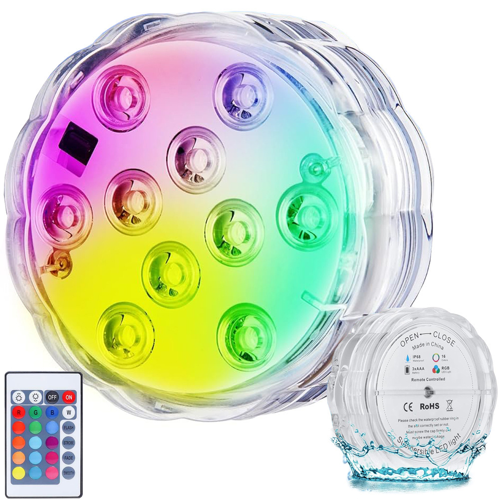 Povandeninis šviestuvas baseinui su 10 led, rgb, ip68 1