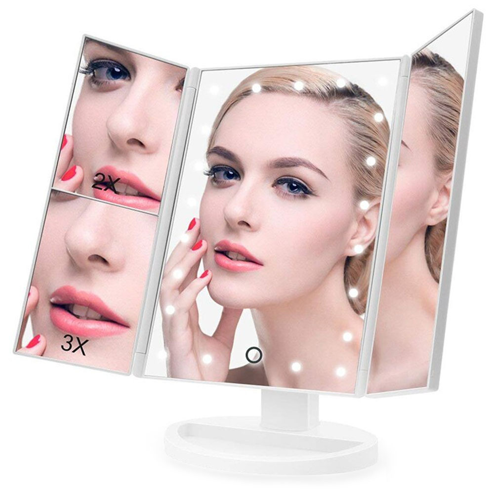 Kosmetinis veidrodis su led apšvietimu ir didinimu