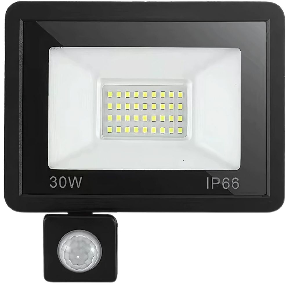 Led šviestuvas su judesio jutikliu 30w 6000k ip66